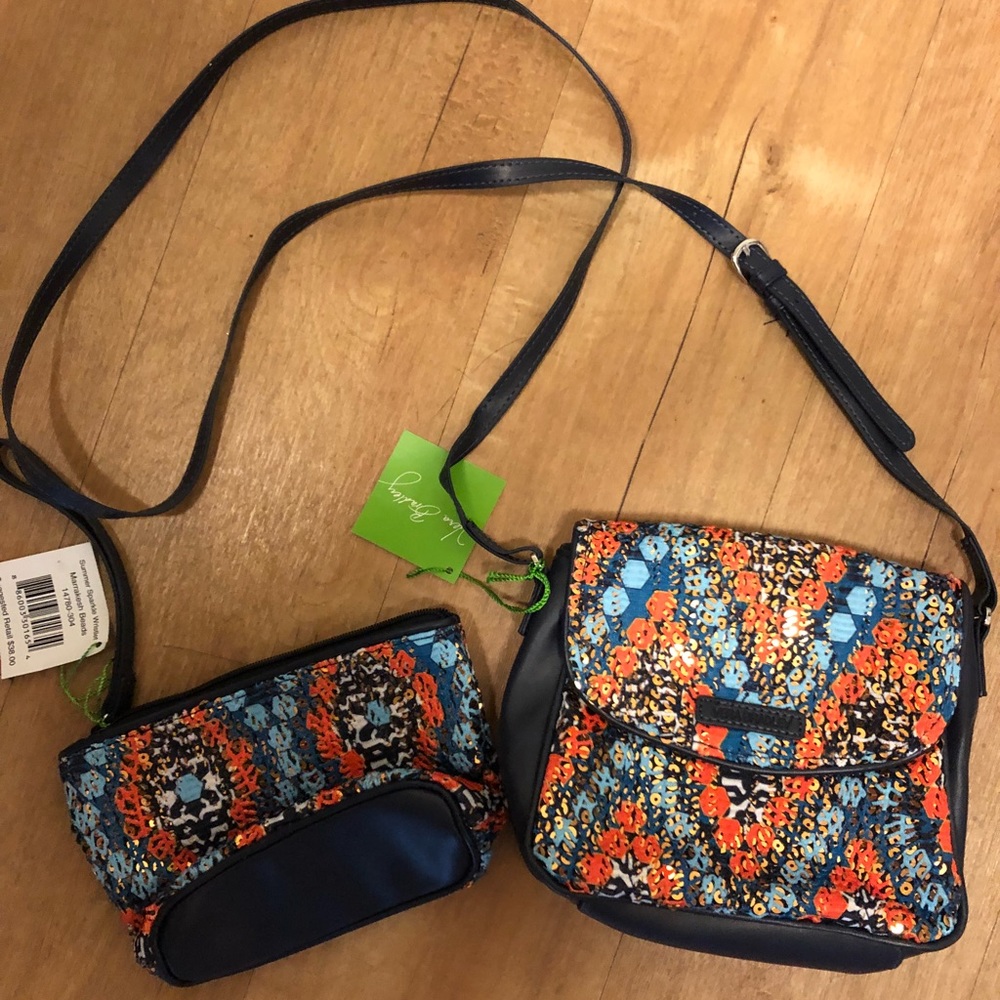 Vera Bradley crossbody tote and makeup bag